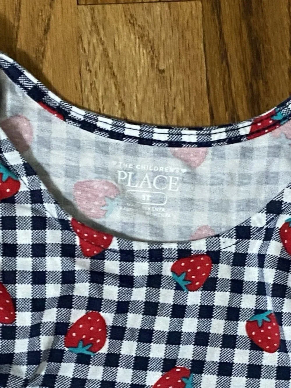 The Children’s Place 3T Toddler Girl Strawberry Gingham Sundress Summer Dress